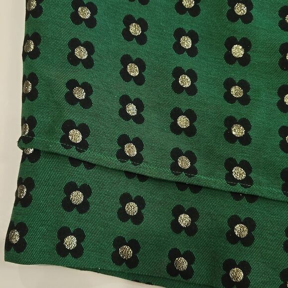 Anthropologie HD Paris Green Floral Mini Skirt Size 4‎ Retro Twee Career - Picture 10 of 14